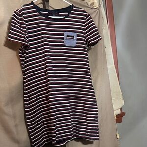 Tommy Hilfiger Navy and Red Striped Dress